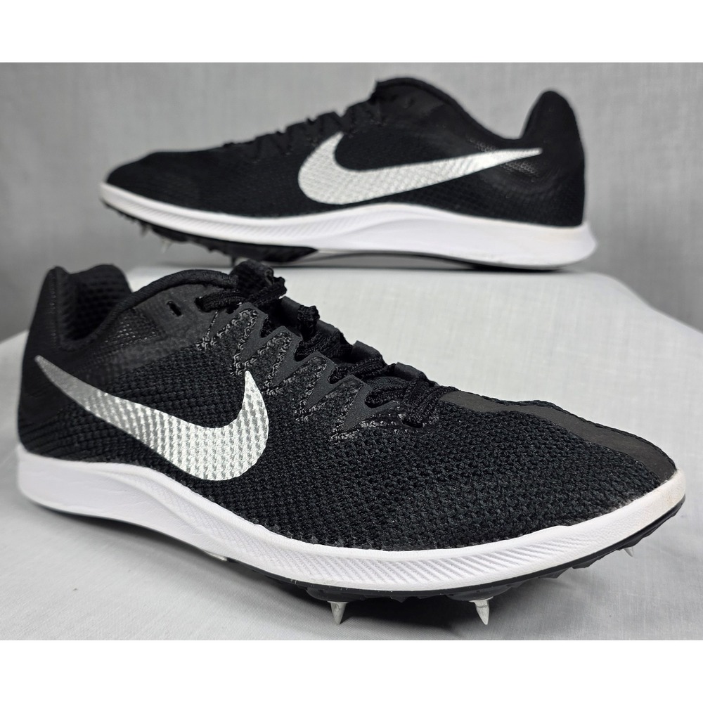 Nike Zoom Rival Distance Black Silver Track Spikes Men's 6.5 Women's 8